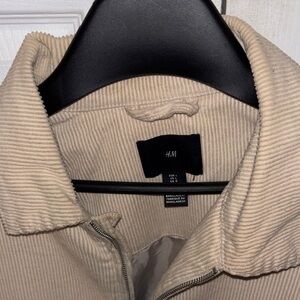 H&M Beige Corduroy Bomber Jacket